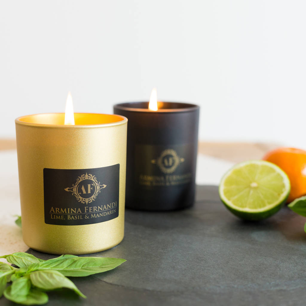 Lime, Basil And Mandarin Candle By Armina Fernandi