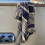 Amalfi Striped Peshtemal Towel Marine Blue, thumbnail 1 of 10
