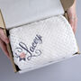 Personalised Initial Embroidered Ivory Baby Blanket, thumbnail 1 of 6
