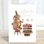 Personalised Bunny Chocolate Cake Card, thumbnail 3 of 3