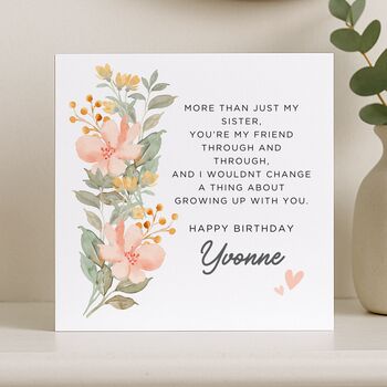 Meaningful Message Birthday Card For Sister, 7 of 8