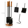 Contemporary Wood And Iron Fireplace Companion Set, thumbnail 2 of 5