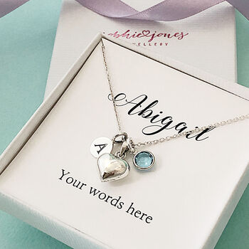 Personalised Heart And Birthstone Necklace, 2 of 4