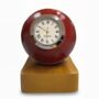 Cricket Ball Clock With Personalised Wood Plinth, thumbnail 5 of 12