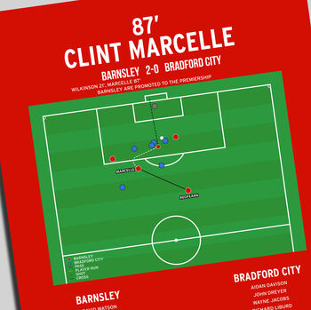 Clint Marcelle Goal Football League First Division 1997 Barnsley Print, 2 of 2