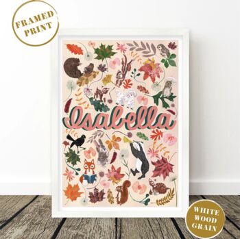 Woodland Animal Name Print Set, 8 of 12