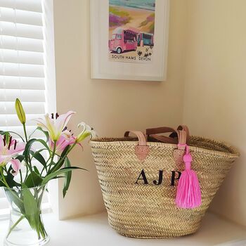 Personalised Straw Shopping Or Beach Basket, 5 of 10