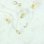 Gold Plated 925 Silver Crystal Initial Hoop Earrings, thumbnail 9 of 12