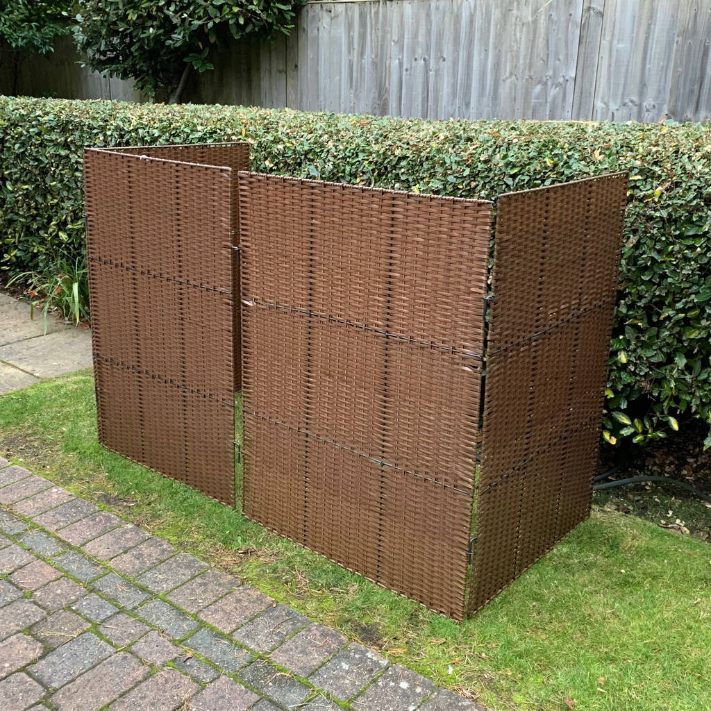 Rattan Triple Wheelie Bin Screen By Garden Selections