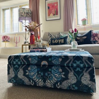 Coffee Table Footstool With Storage In Caspian, 2 of 3