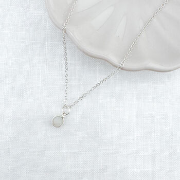 Moonstone Sterling Silver Charm Necklace June Birthstone Jewellery, 2 of 4