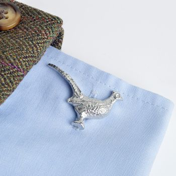 Pheasant Cufflinks, Pewter And Silver Gifts For Men, 2 of 7