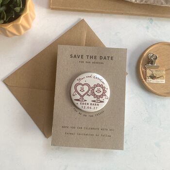 Cartoon Style Save The Date Wedding Magnet, 8 of 9