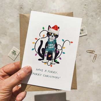 Set Of Eight Cats In Hats Christmas Cards, 8 of 8