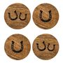 Horseshoe Equestrian Wooden Coasters Set Of Four, thumbnail 1 of 3