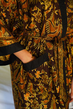 Chocolate Brown Batik Kimono Robe, 5 of 9