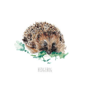 Personalised Hedgehog Watercolour Art Print, 3 of 5