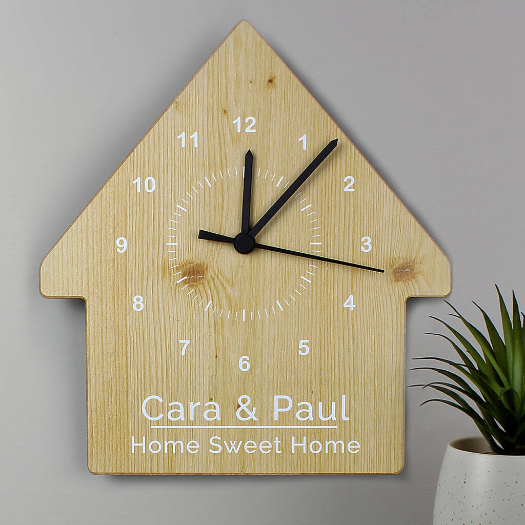 Personalised House Clock By Blackdown Lifestyle Notonthehighstreet Com   Original Pre Approve New Home Personalised Clock 