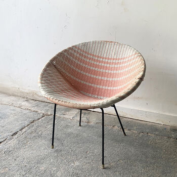 Vintage Woven Vinyl Sputnik Cone Satellite Chair, 6 of 8