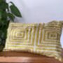 Velvet Mustard Yellow And Beige Cushion Cover, thumbnail 1 of 8