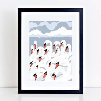 A Bank Of Swans Art Print, 2 of 2