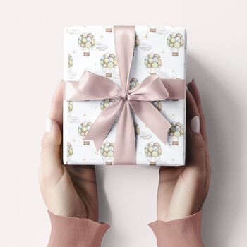 Pastel Hot Air Balloon Gift Wrapping Paper, 2 of 9