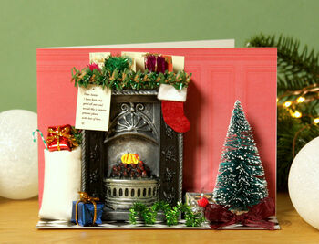 Luxury Christmas Fireplace Card, 2 of 6