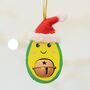 Christmas Santa Hat Avocado Hanging Tree Bauble, thumbnail 2 of 2