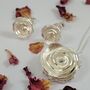 Sterling Silver Rose Ear Studs, thumbnail 5 of 9