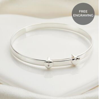 Personalised Sterling My First Diamond Bangle Christening | Baptism | 1st Birthday | Engraved Jewellery, 3 of 8