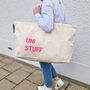 Custom Text Oversized Tote Bag. Yoga, Gym, Pilates, thumbnail 7 of 11