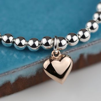 Personalised Rose Gold Plated Heart Friendship Bracelet, 2 of 6