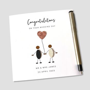 Personalised Wedding Day Card Little People, 2 of 3