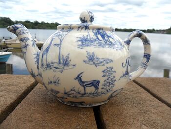Two Cup Teapot In Blue Safari Design, 2 of 12