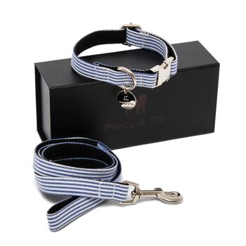 Chichester Blue And White Striped Collar And Lead Set, 10 of 11