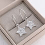 Silver Fingerprint Star Earrings, thumbnail 4 of 6