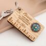 Wooden Personalised Keyring With Compass, thumbnail 1 of 2