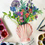 Giclée Fine Art 'Shell Vase Of Garden Blooms' Print, thumbnail 2 of 3