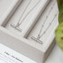 T Bar Necklace In Sterling Silver, thumbnail 1 of 6