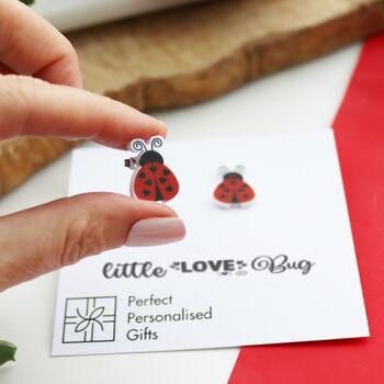 Ladybird Stud Acrylic Earrings, 2 of 7