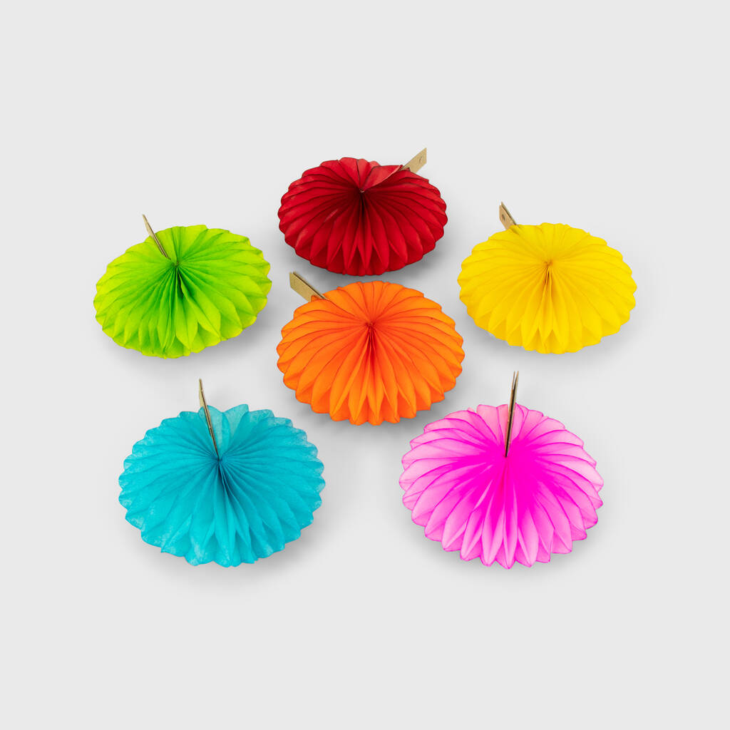 Mini Paper Fan Decoration Set Of Six By The Conscious