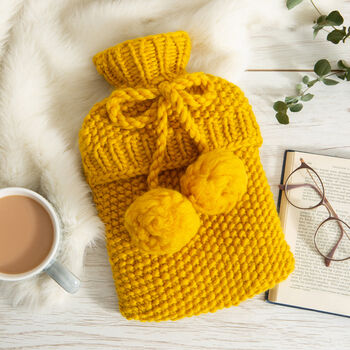 Hot Water Bottle Cover Easy Knitting Kit, 2 of 10