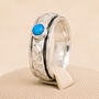 Personalised Hammered Sterling Silver Blue Opal Spinner Ring, thumbnail 1 of 8
