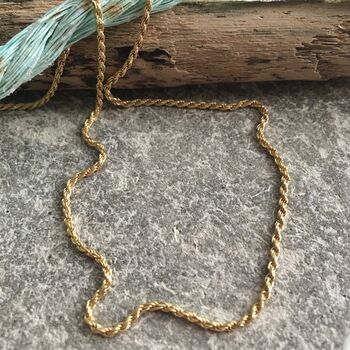 Rope Chain Necklace 24 Ct Gold Vermeil, 2 of 5