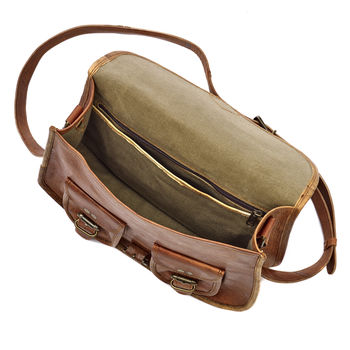 Personalised Leather Satchel Style Saddle Bag, 6 of 8