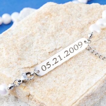 Silver Beaded Freshwater Pearl Necklace Chain For Men And Women, 2 of 11