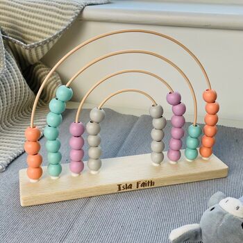 Personalised Rainbow Abacus Baby Toy, 3 of 7