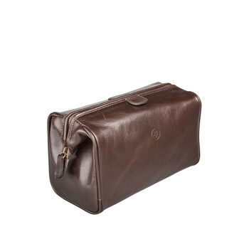 Men's Italian Leather Wash Bag 'Duno Medium', 7 of 12
