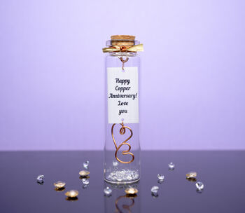 Personalised 7th Copper Hearts Anniversary Small Photo Keepsake Gift, 2 of 2