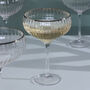 G Decor Set Of Four Ribbed Champagne And Gin Glasses With Silver Rim, thumbnail 1 of 5